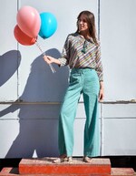 Loose printed organic cotton voile blouse femme La Fiancée
