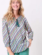 Loose printed organic cotton voile blouse femme La Fiancée