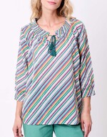 Loose printed organic cotton voile blouse femme La Fiancée