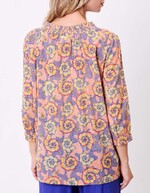 Loose printed organic cotton voile blouse femme La Fiancée