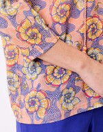 Loose printed organic cotton voile blouse femme La Fiancée