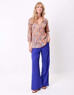 Loose printed organic cotton voile blouse femme La Fiancée