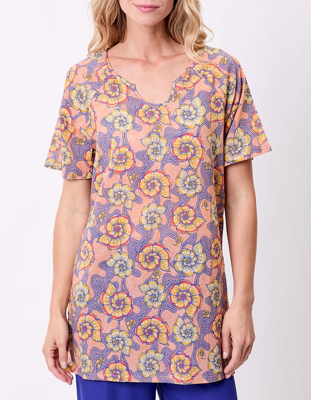 Short-sleeve organic cotton tunic femme La Fiancée