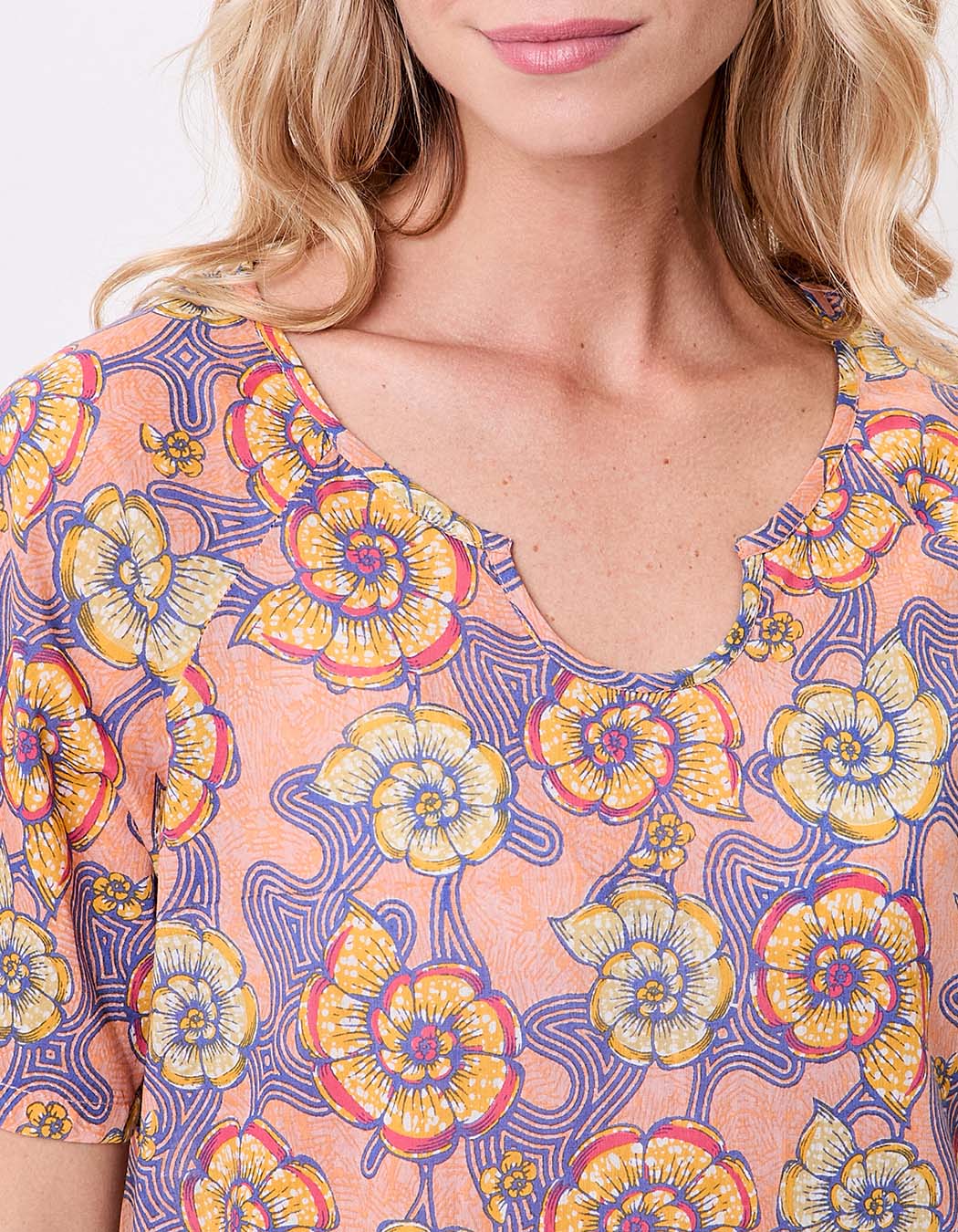 Short-sleeve organic cotton tunic femme La Fiancée