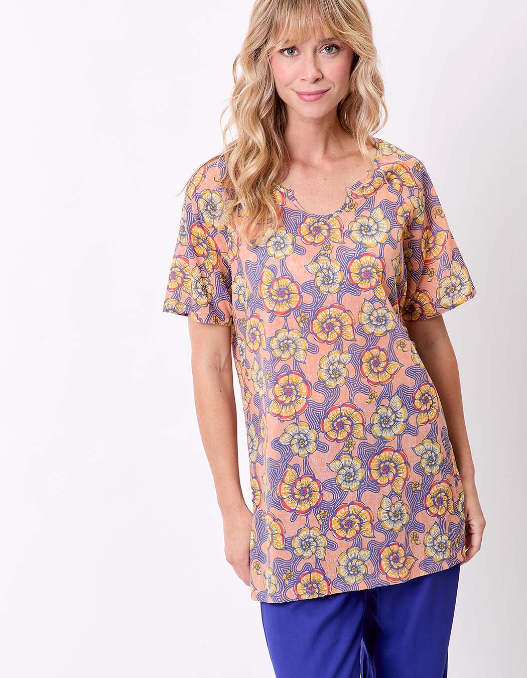 Short-sleeve organic cotton tunic femme La Fiancée