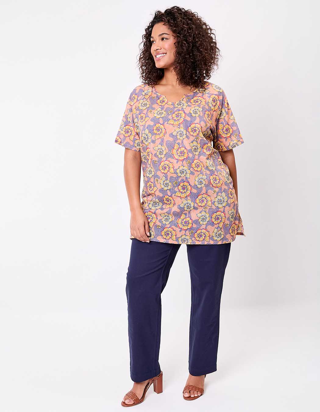 Short-sleeve organic cotton tunic femme La Fiancée