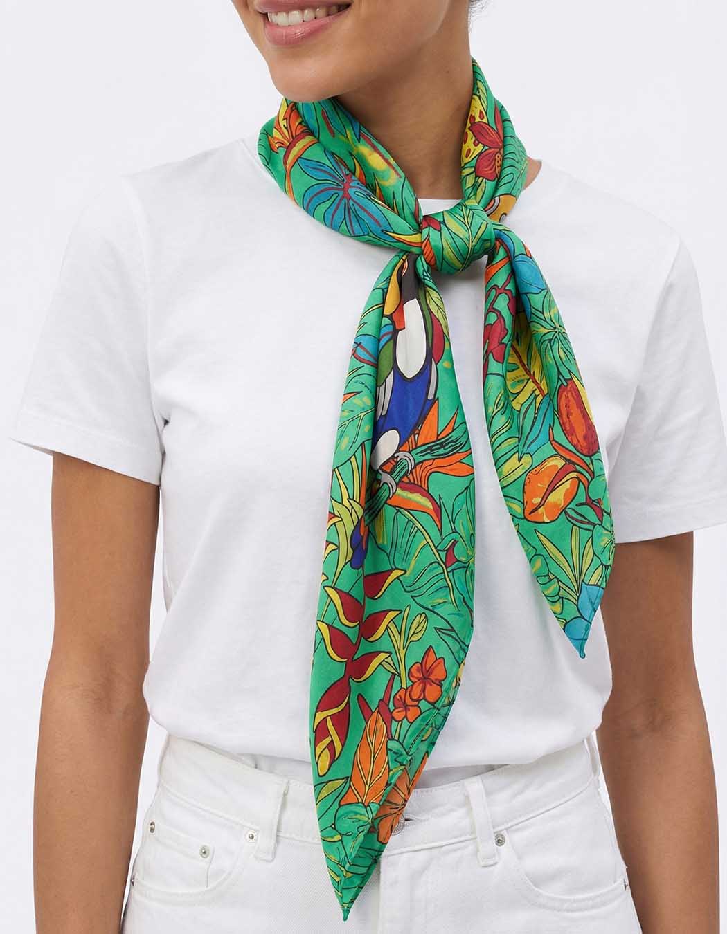 Printed silk scarf femme La Fiancée