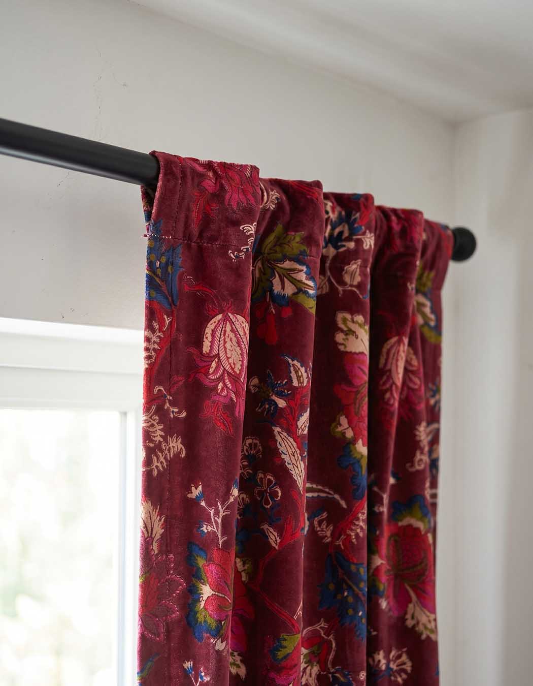 Printed velvet curtain 100 x 250 cm femme La Fiancée