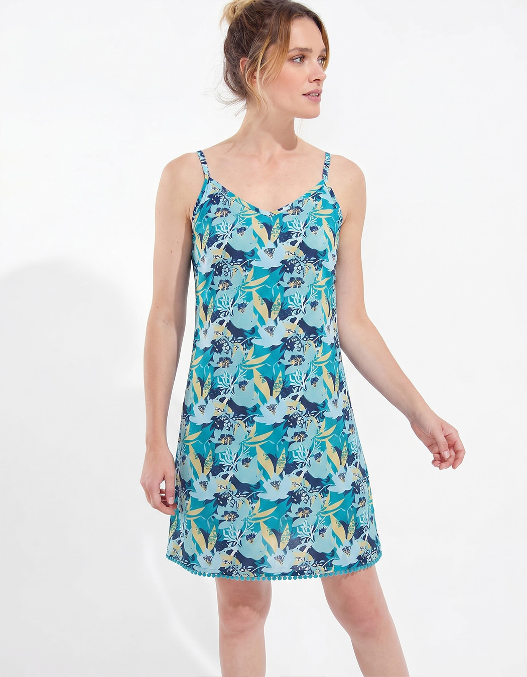 Organic cotton voile spaghetti strap dress femme La Fiancée