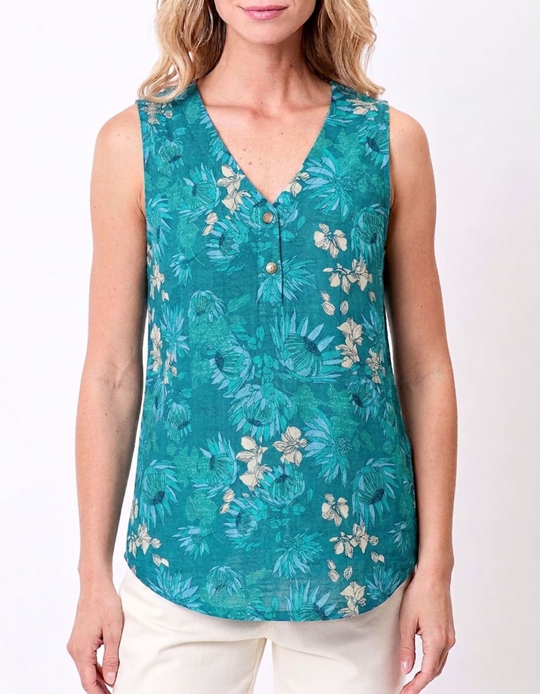 Organic cotton tank top with wide straps femme La Fiancée