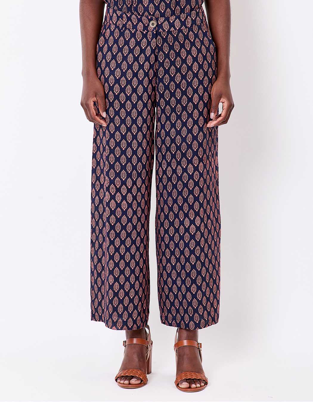 7/8 wide-leg viscose linen trousers femme La Fiancée