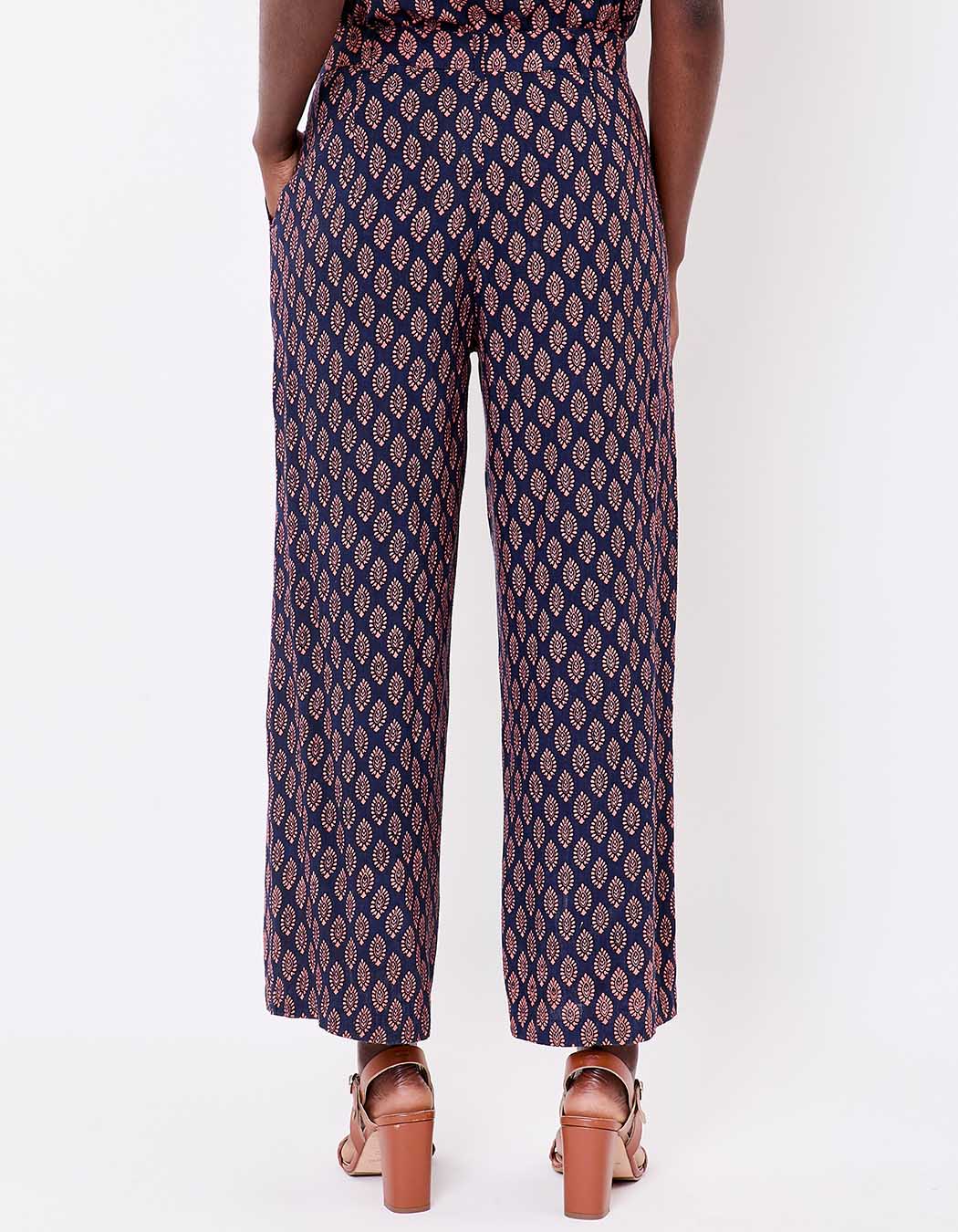 7/8 wide-leg viscose linen trousers femme La Fiancée