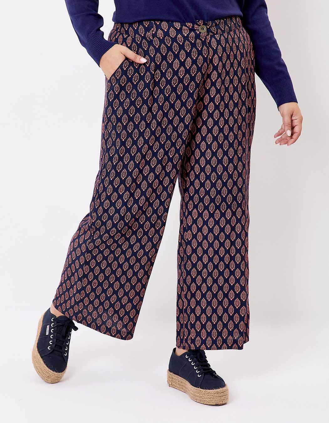 7/8 wide-leg viscose linen trousers femme La Fiancée