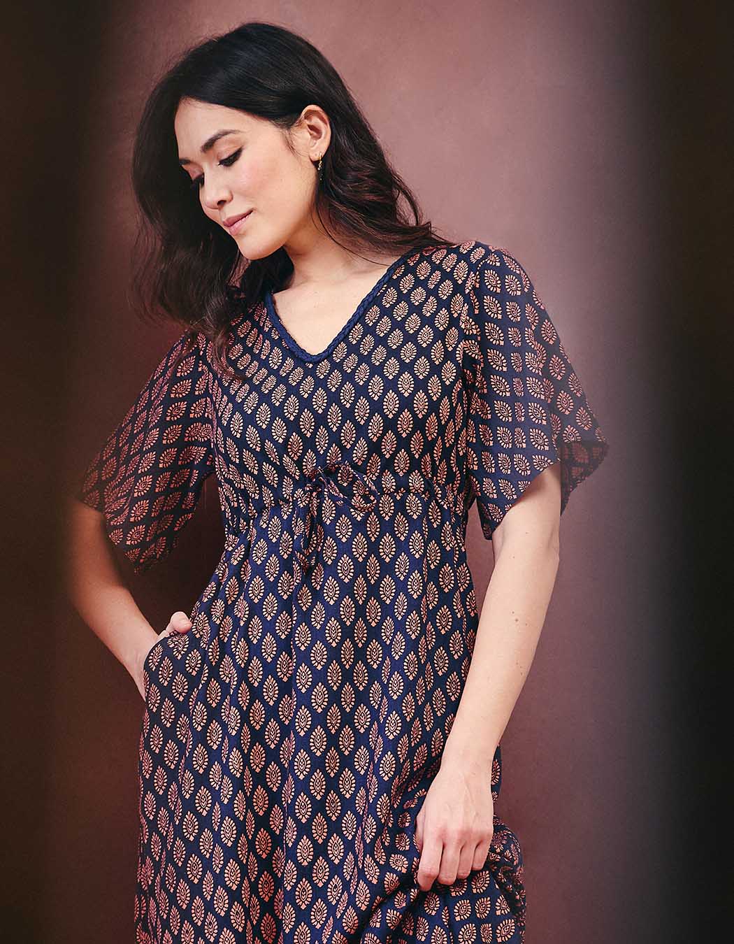 Long flowing viscose linen dress femme La Fiancée