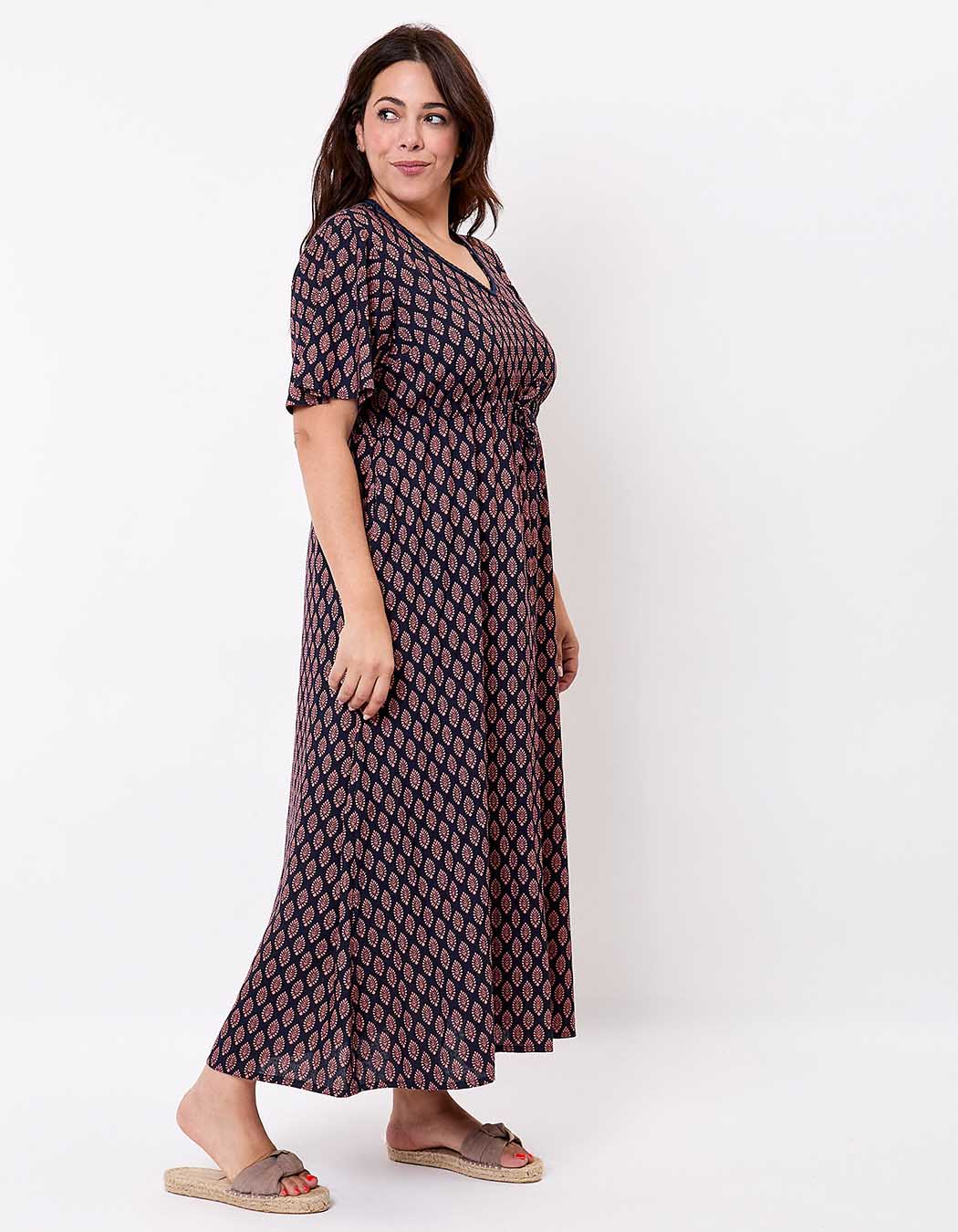Long flowing viscose linen dress femme La Fiancée