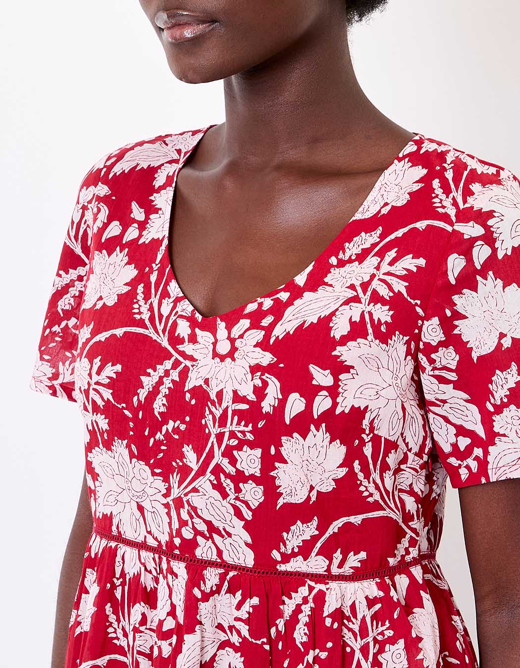Flared lined organic cotton dress femme La Fiancée