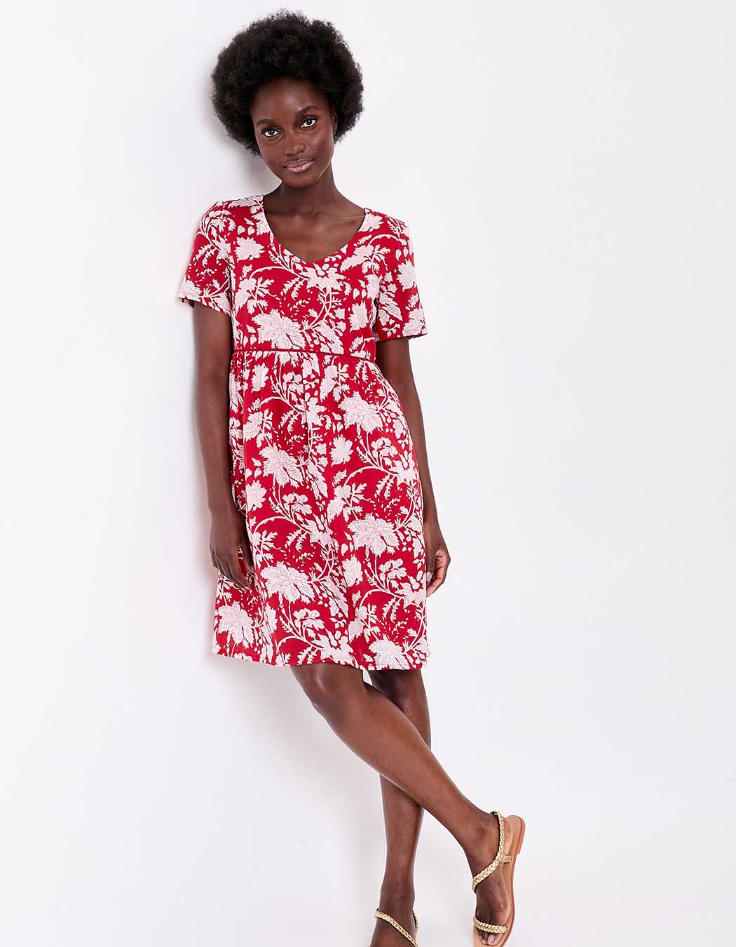 Flared lined organic cotton dress femme La Fiancée