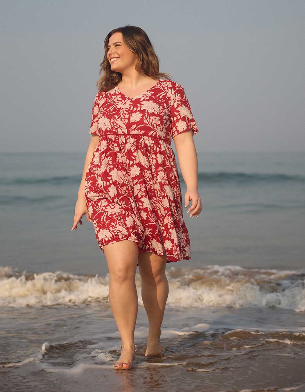 Flared lined organic cotton dress femme La Fiancée