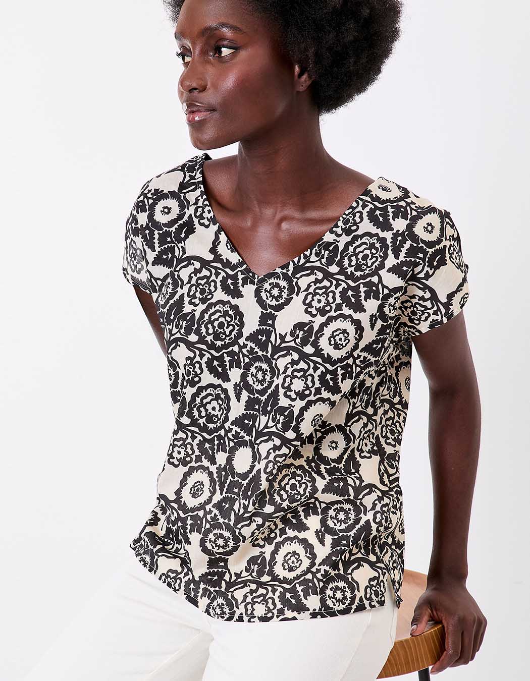Organic cotton voile top femme La Fiancée