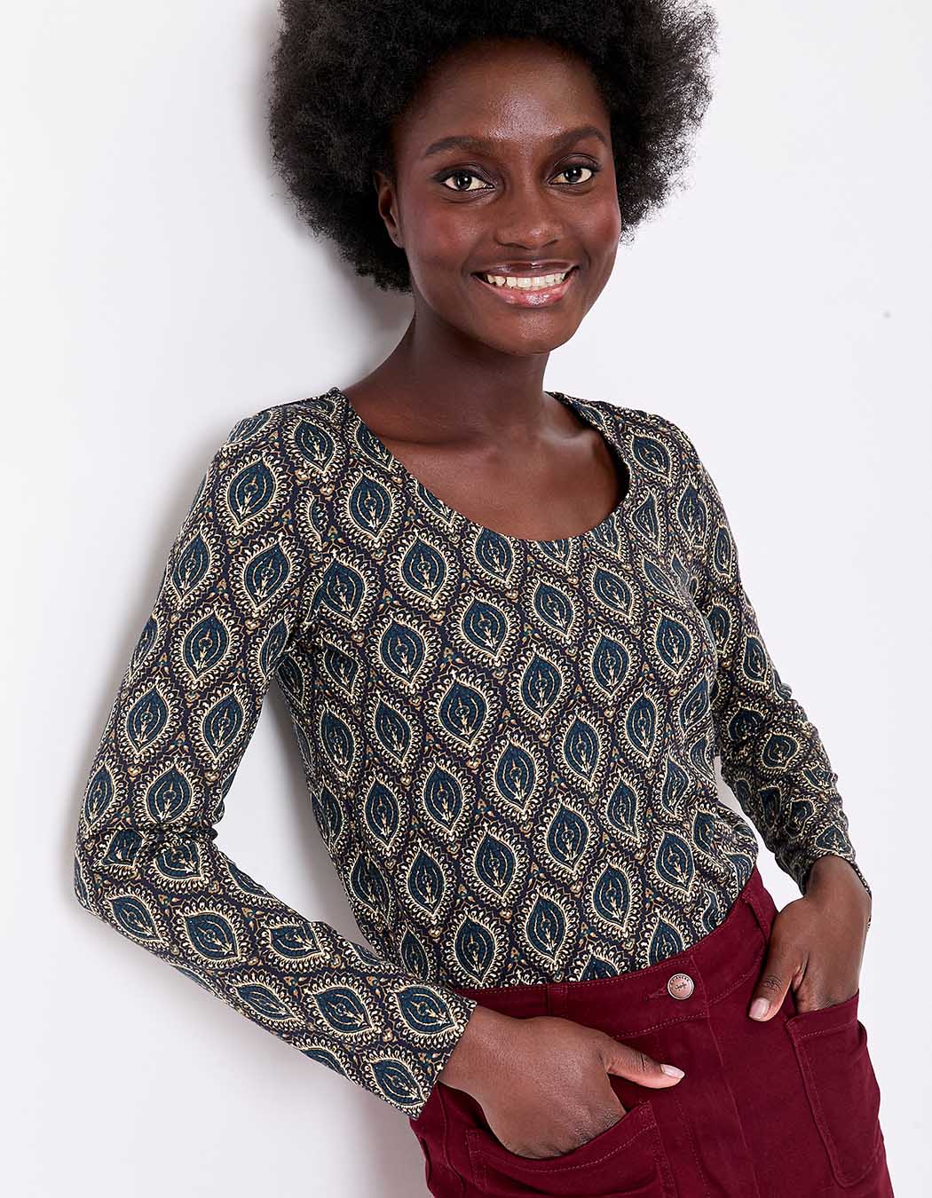 Printed organic cotton T-shirt femme La Fianc&eacute;e