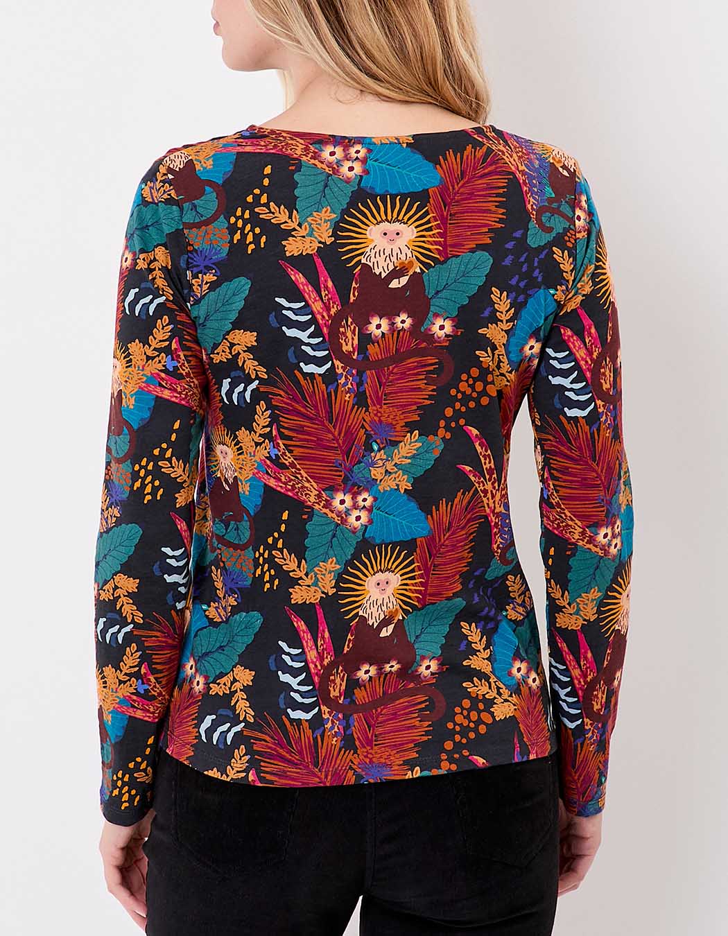 Printed V-neck organic cotton T-shirt femme La Fiancée
