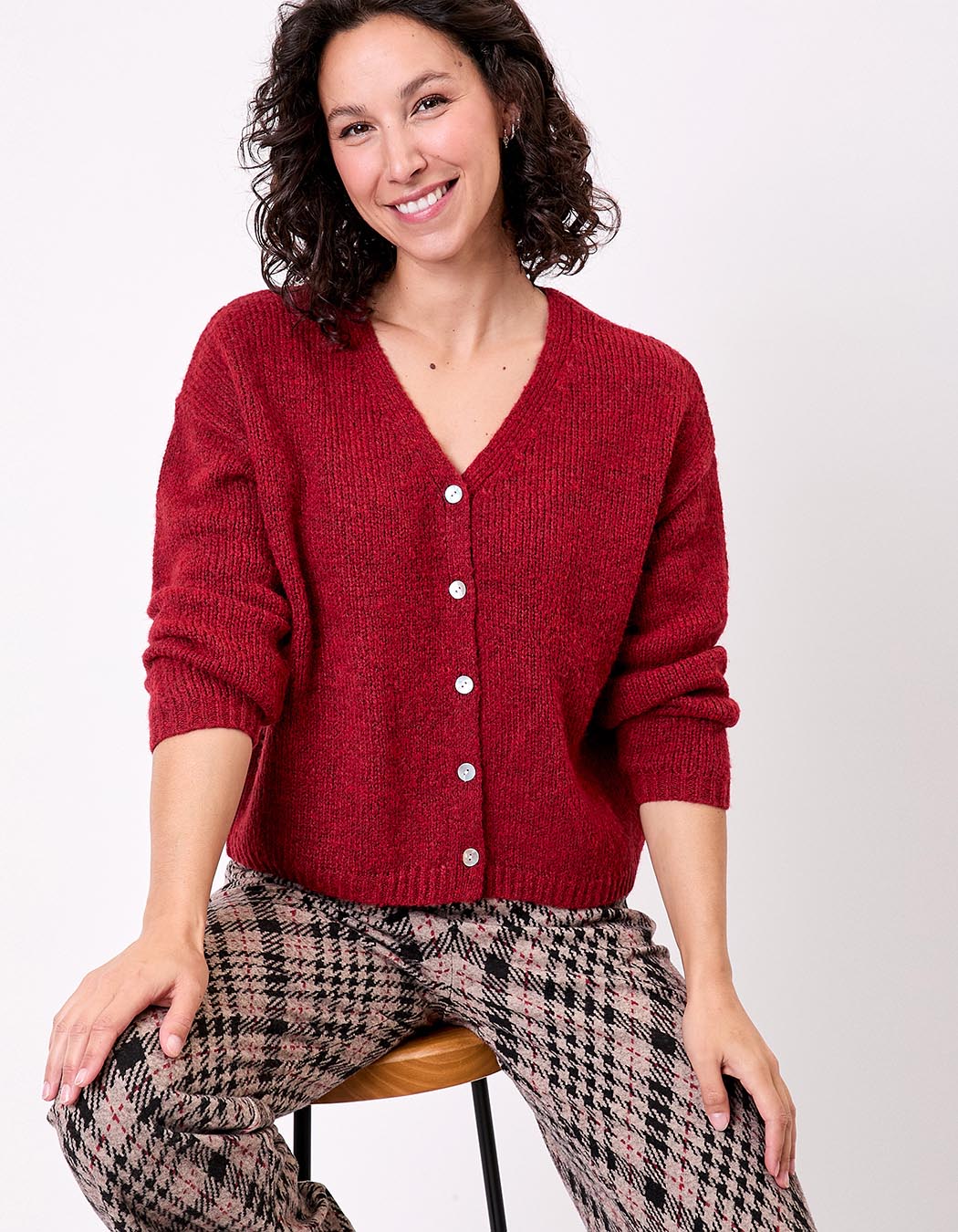 Plain cropped women’s cardigan femme La Fiancée