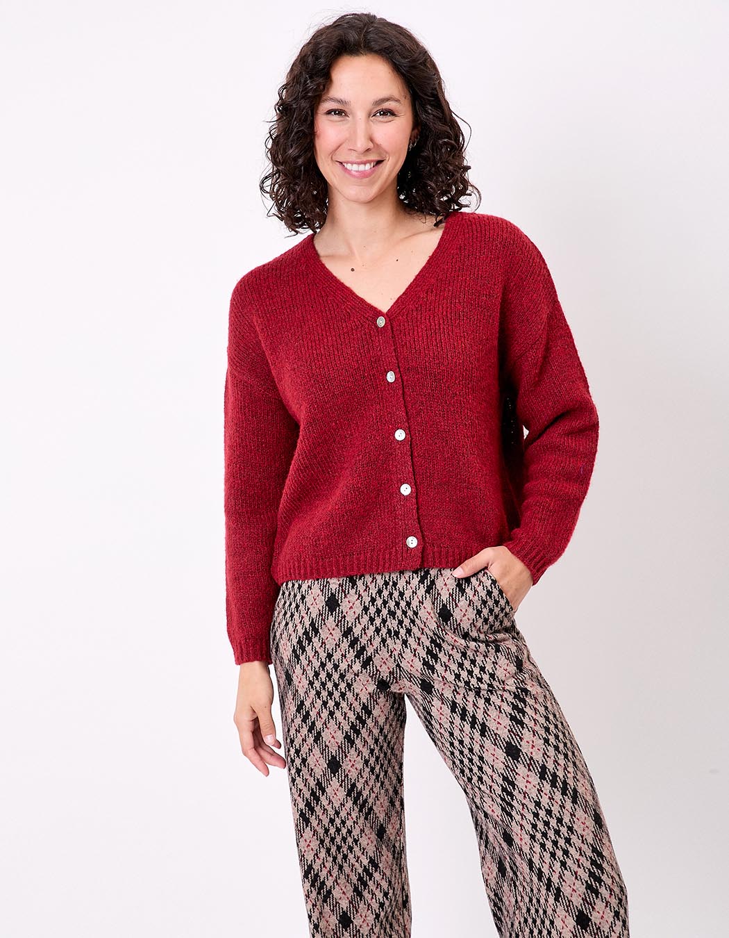 Plain cropped women’s cardigan femme La Fiancée