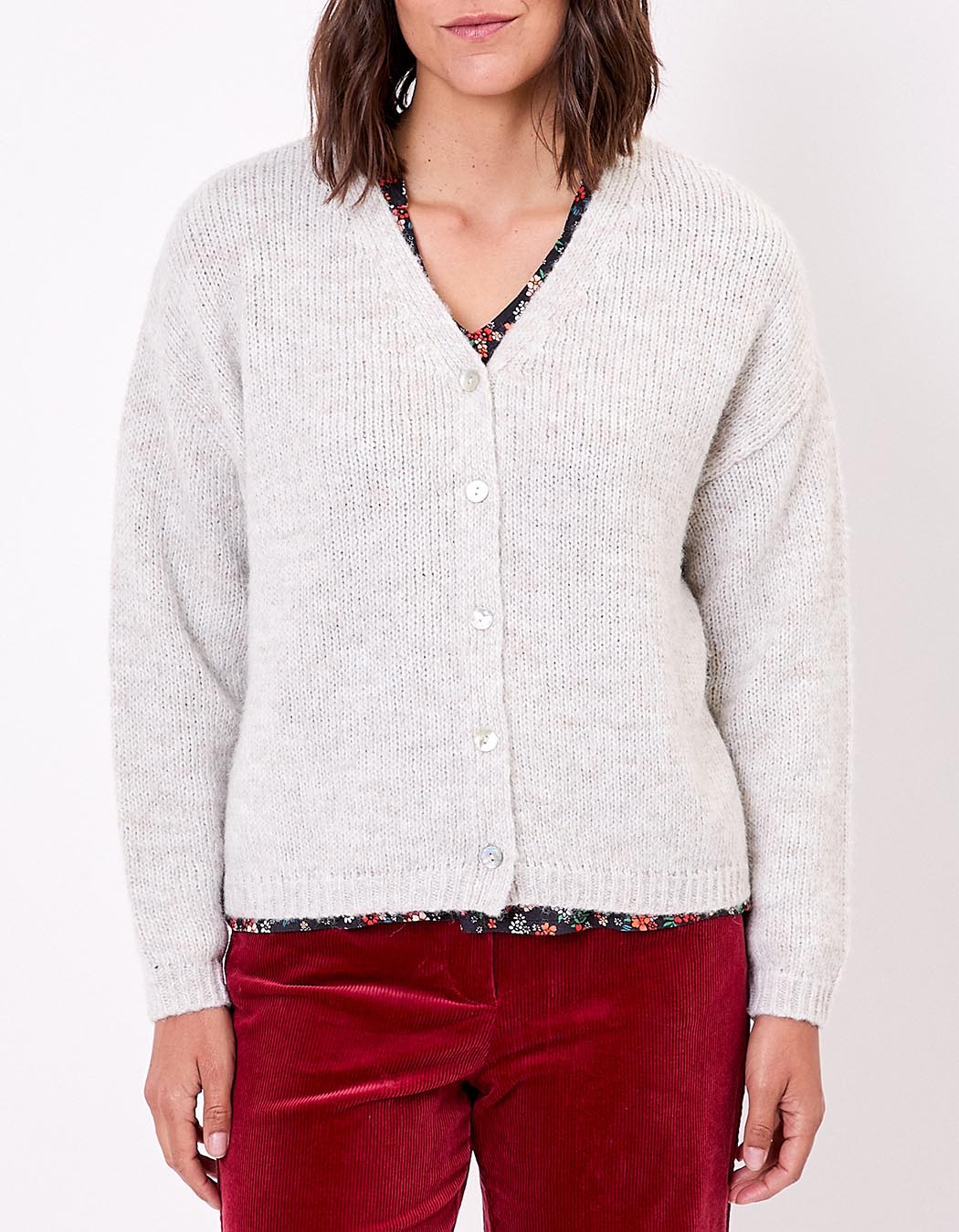 Plain cropped women’s cardigan femme La Fiancée