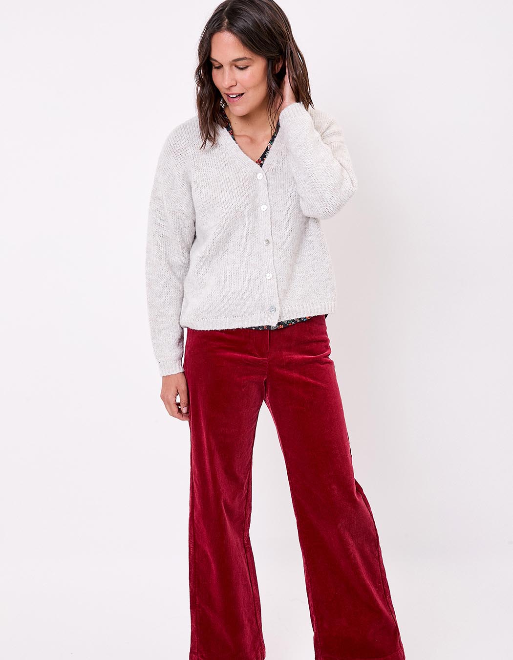 Plain cropped women’s cardigan femme La Fiancée