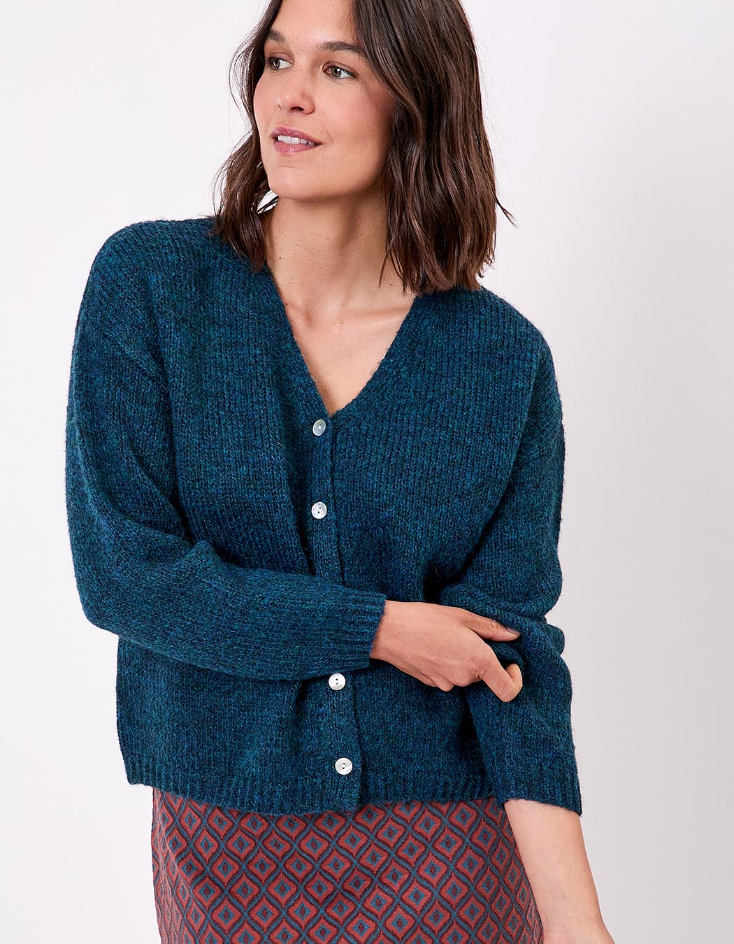 Plain cropped women’s cardigan femme La Fiancée