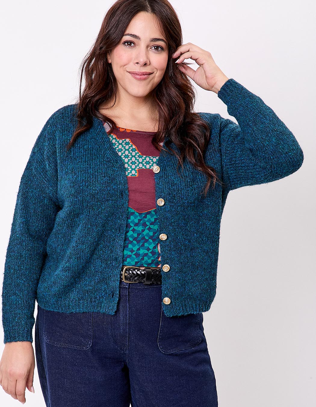 Plain cropped women’s cardigan femme La Fiancée