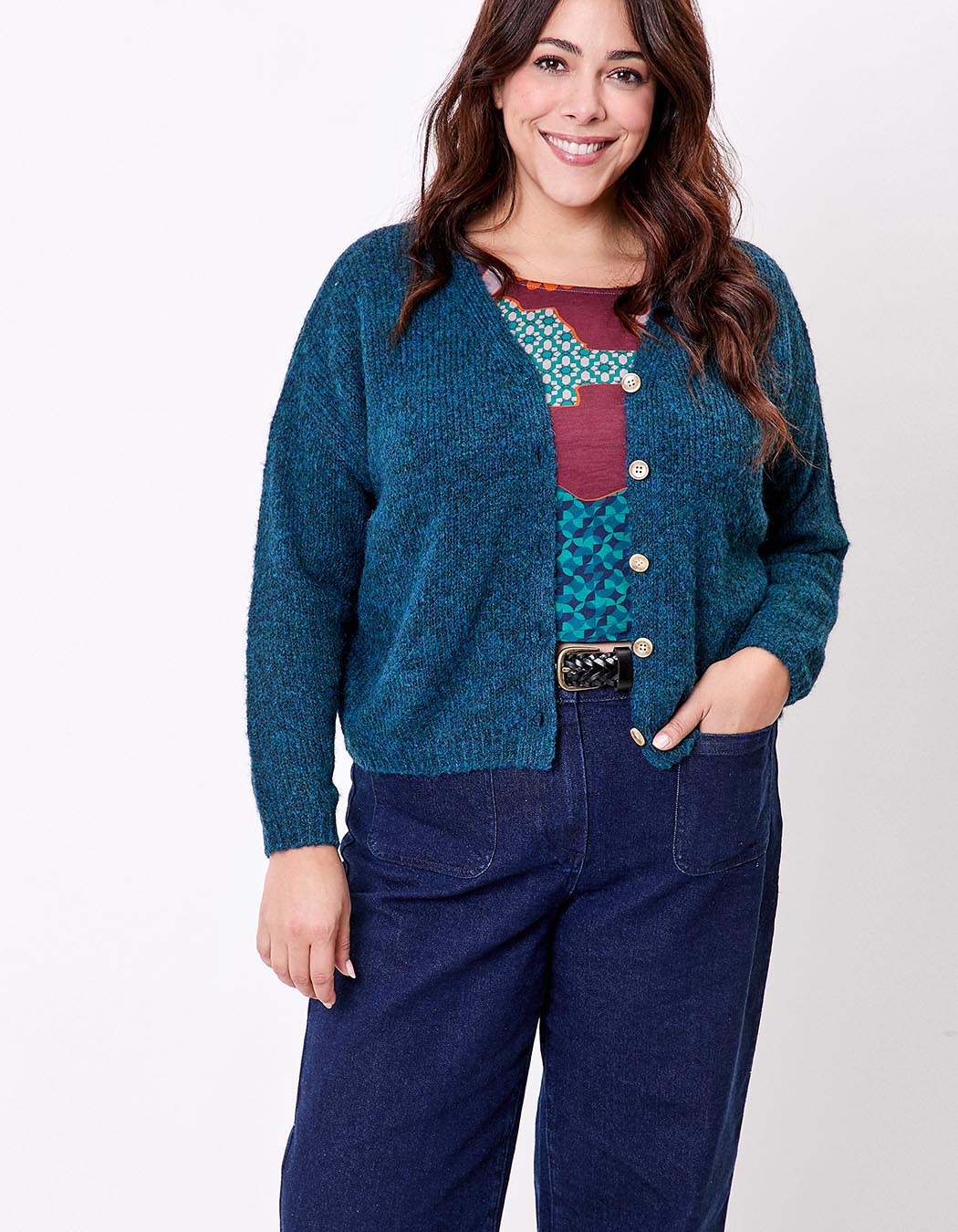 Plain cropped women’s cardigan femme La Fiancée