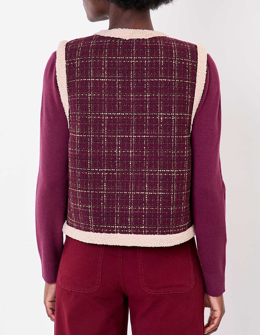 Reversible sherpa and patterned cardigan femme La Fiancée