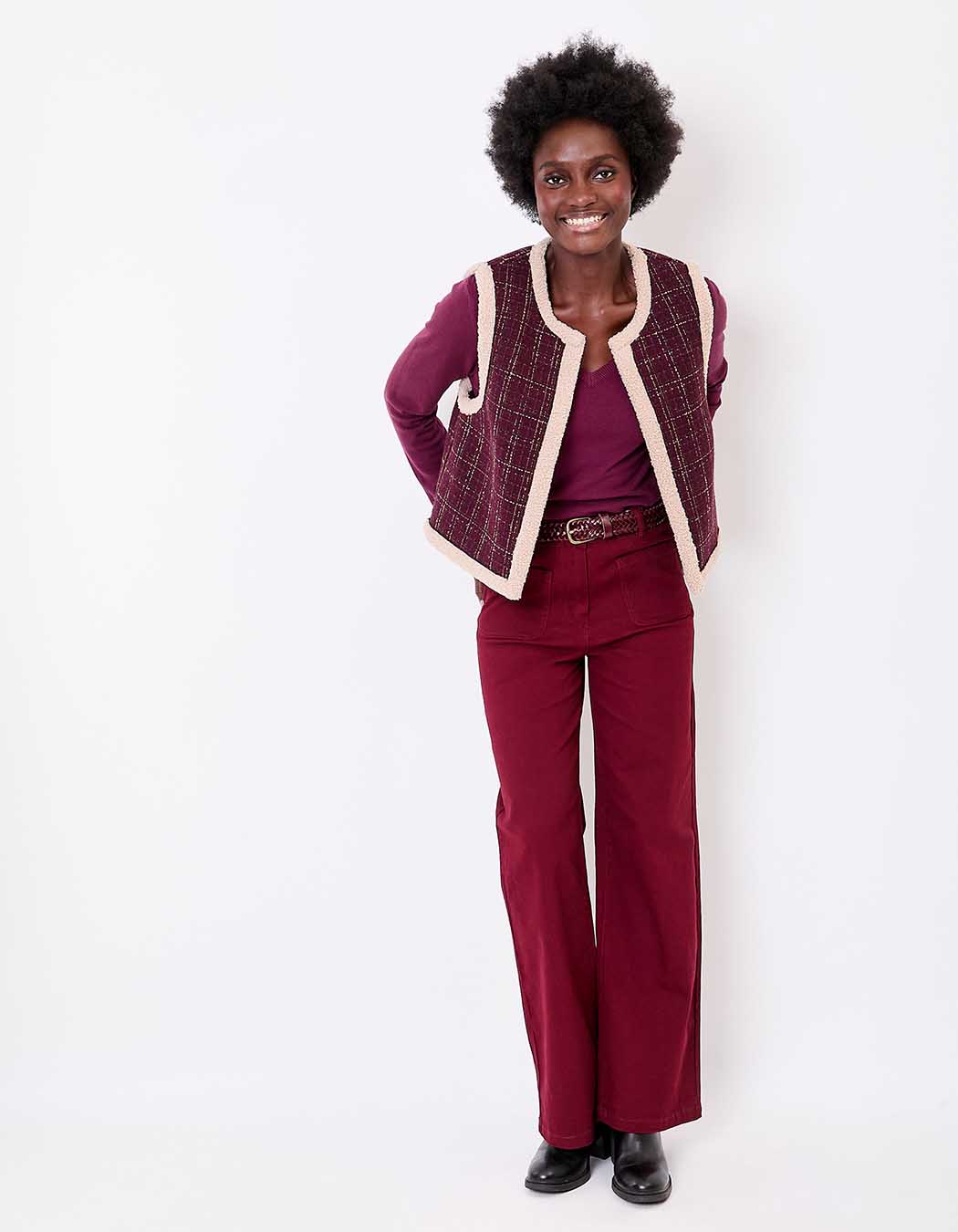 Reversible sherpa and patterned cardigan femme La Fiancée