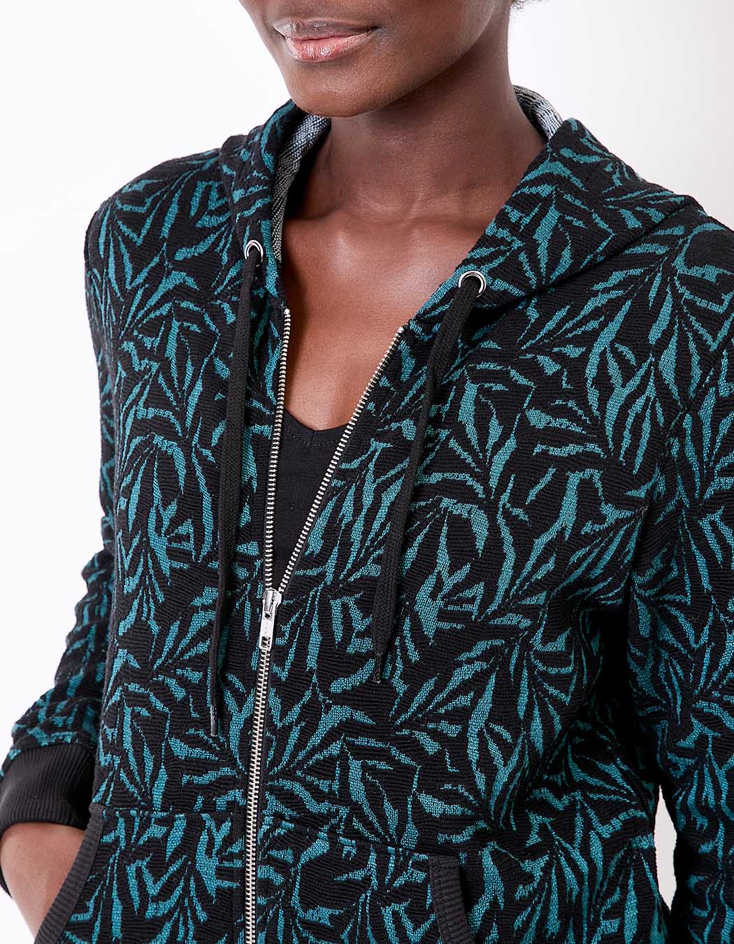 Jacquard knit zip-up sweatshirt femme La Fiancée