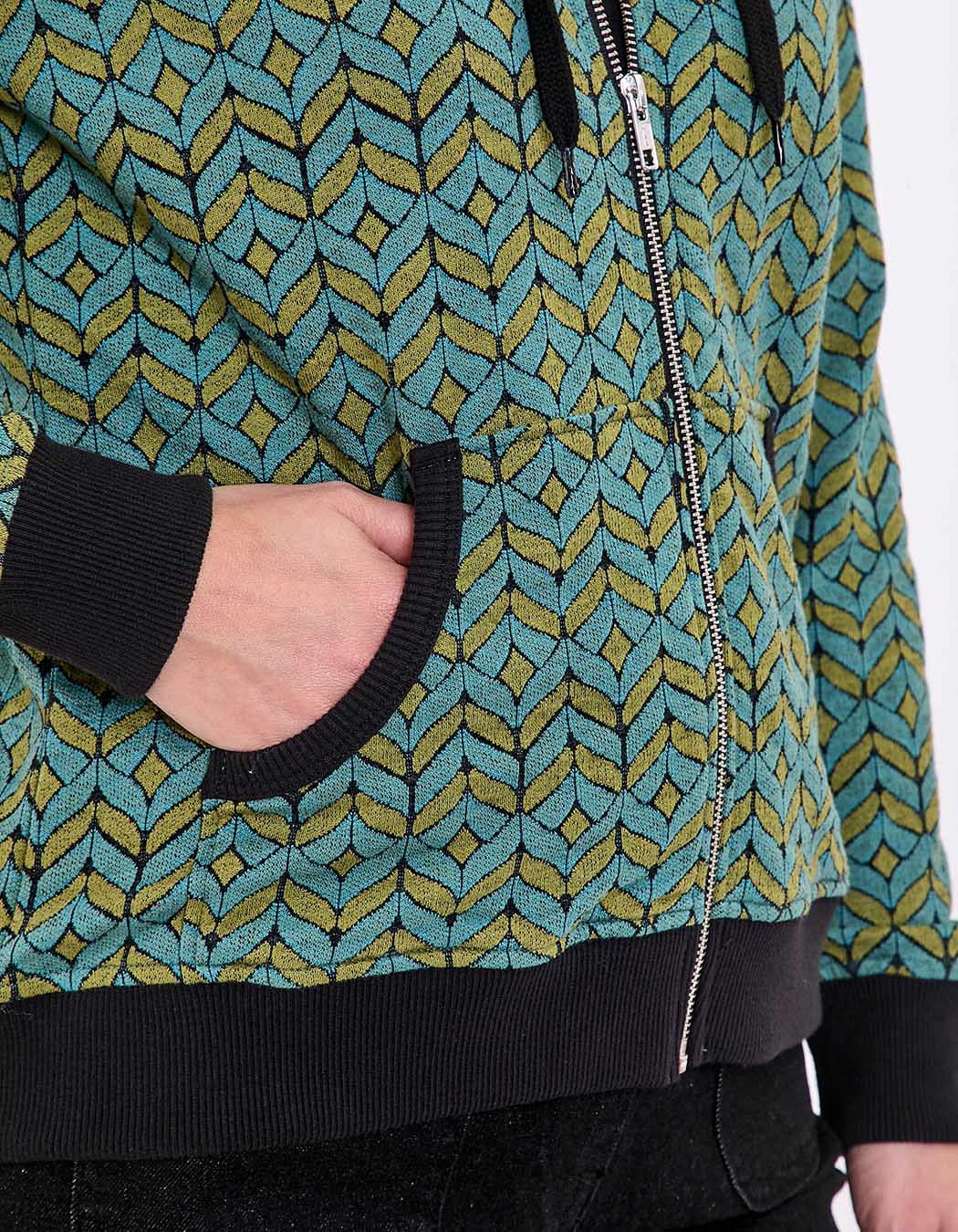 Jacquard knit zip-up sweatshirt femme La Fiancée