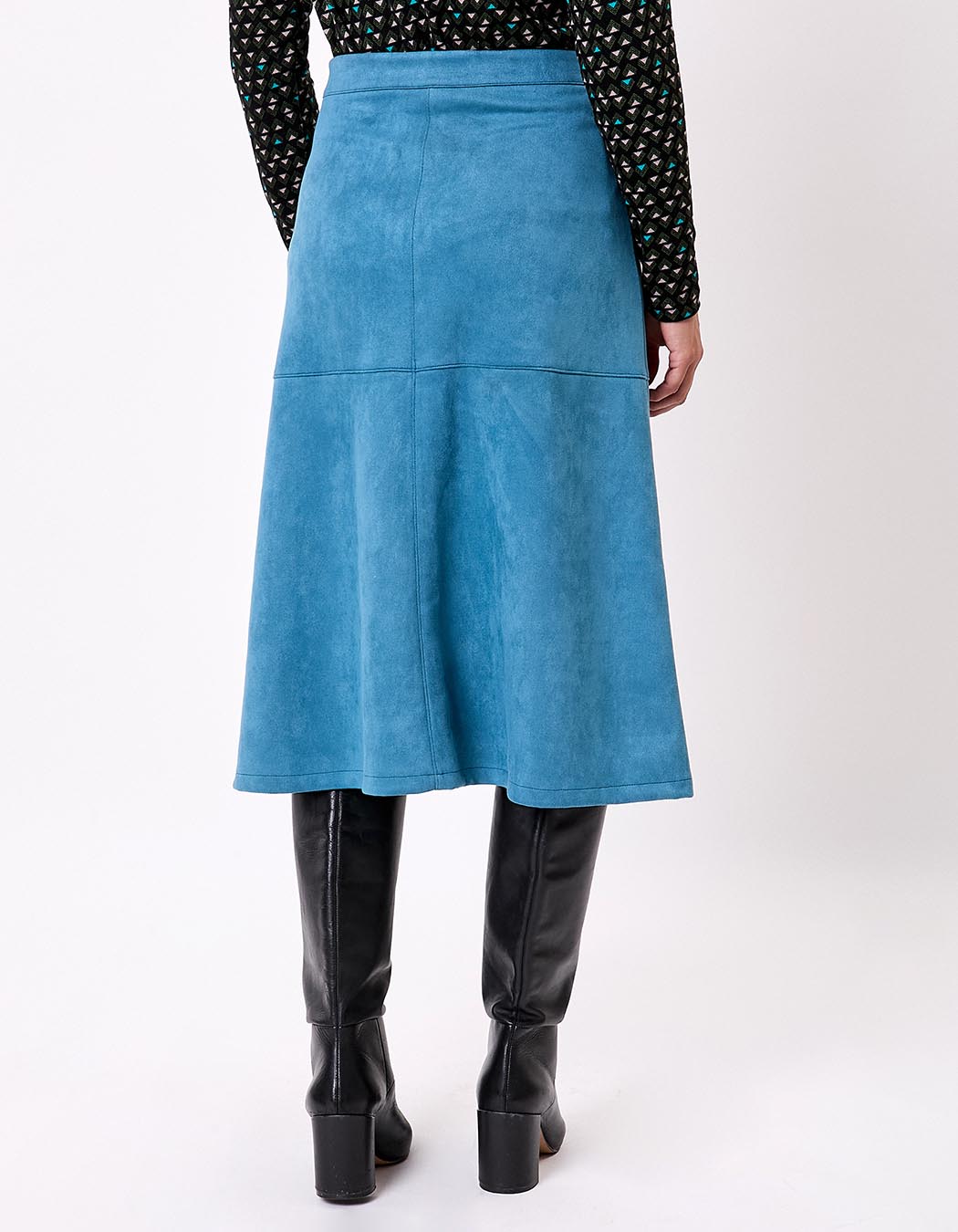 Suede-effect flared midi skirt femme La Fiancée