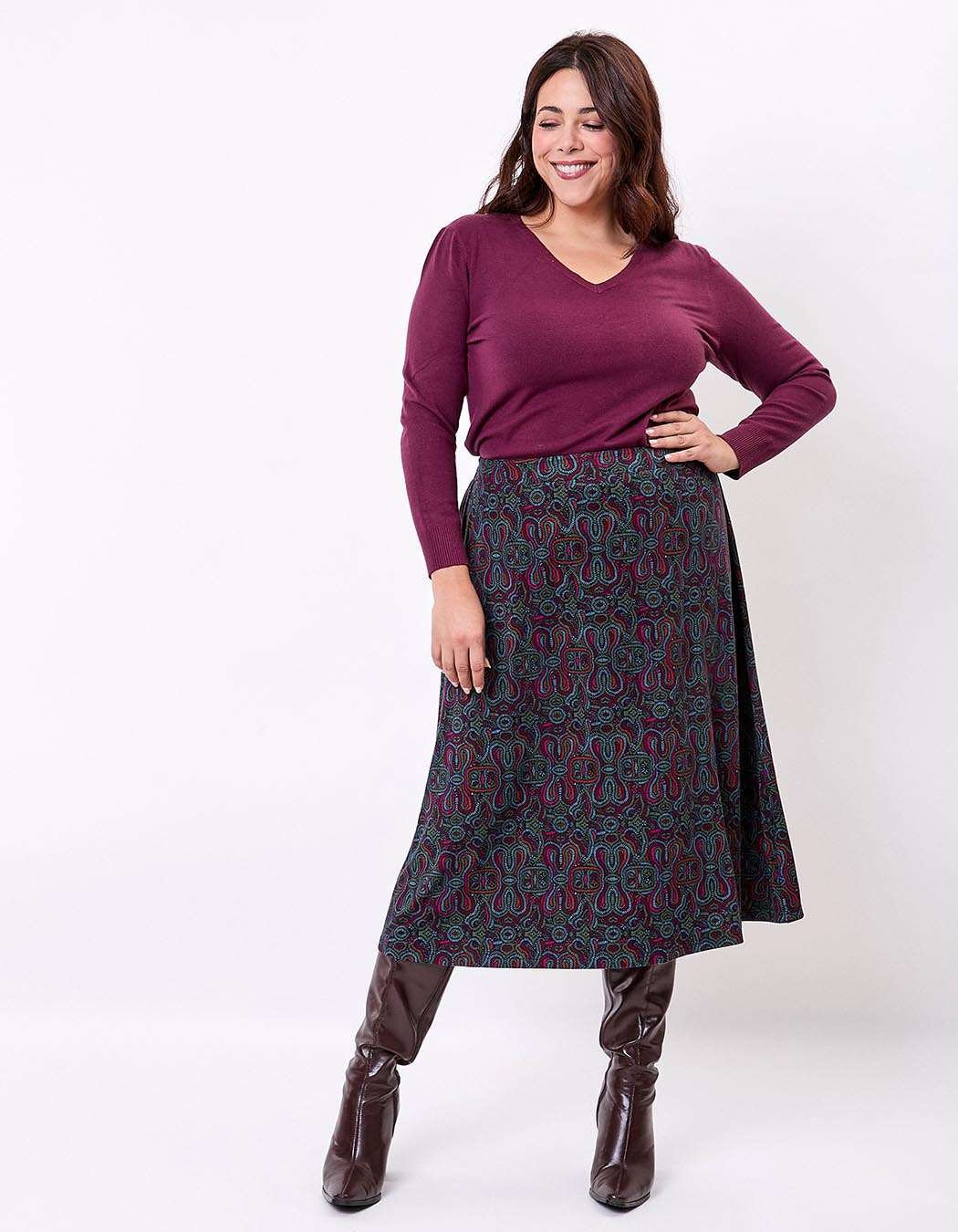 Jersey knit midi skirt femme La Fiancée