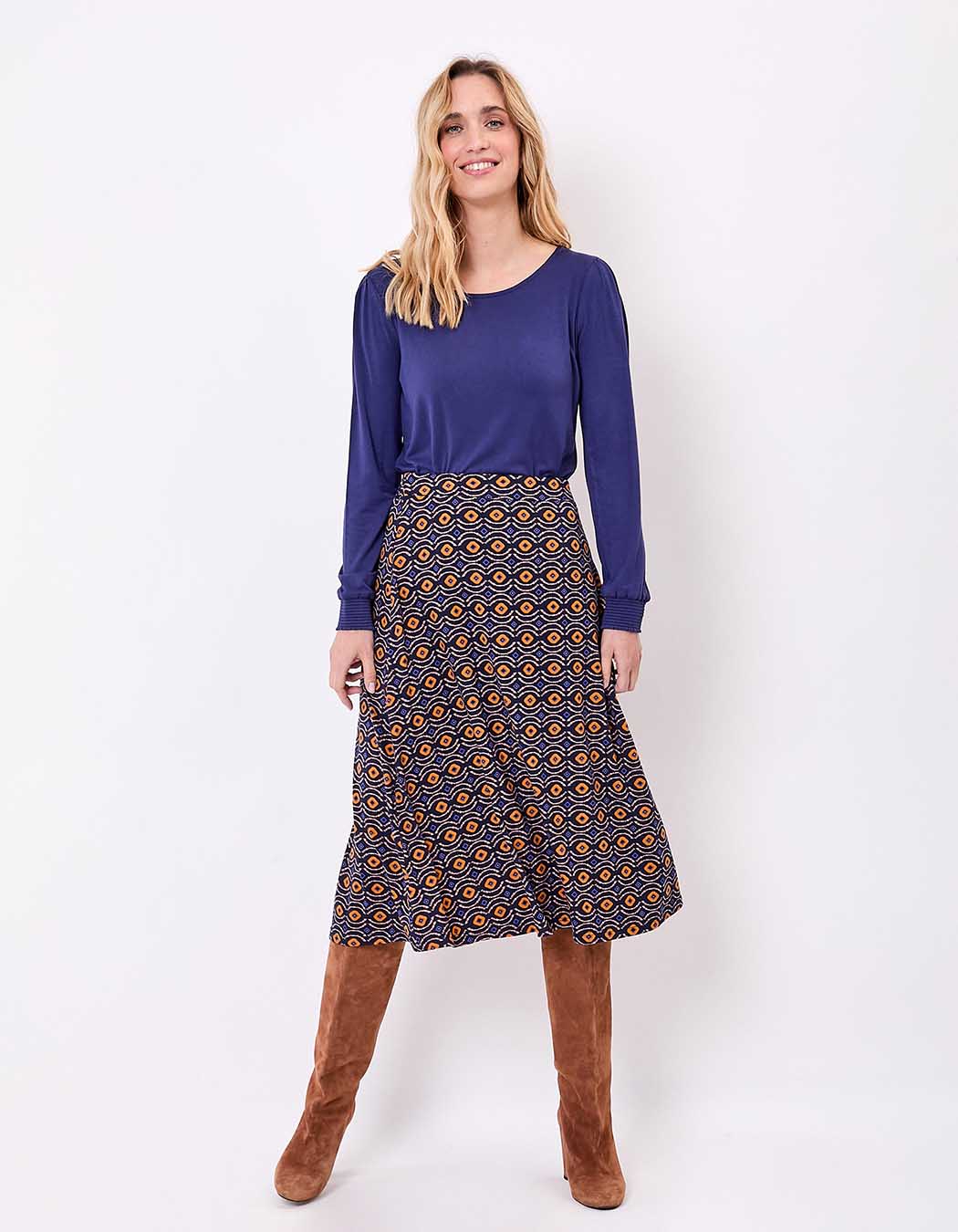 Jersey knit midi skirt femme La Fiancée