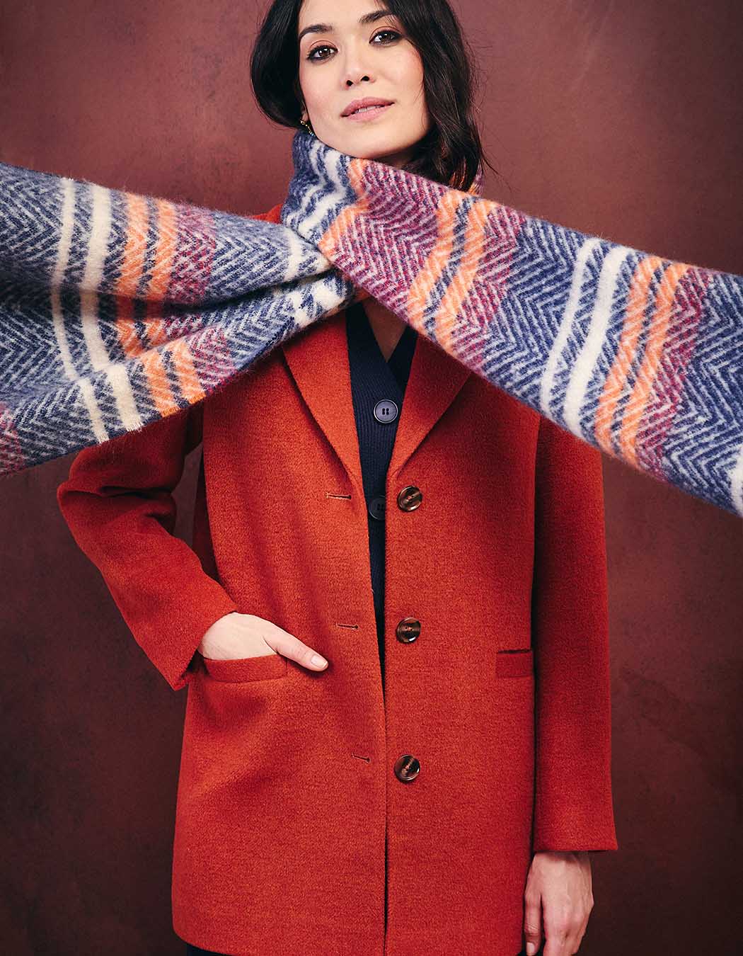 Straight wool-blend coat femme La Fiancée
