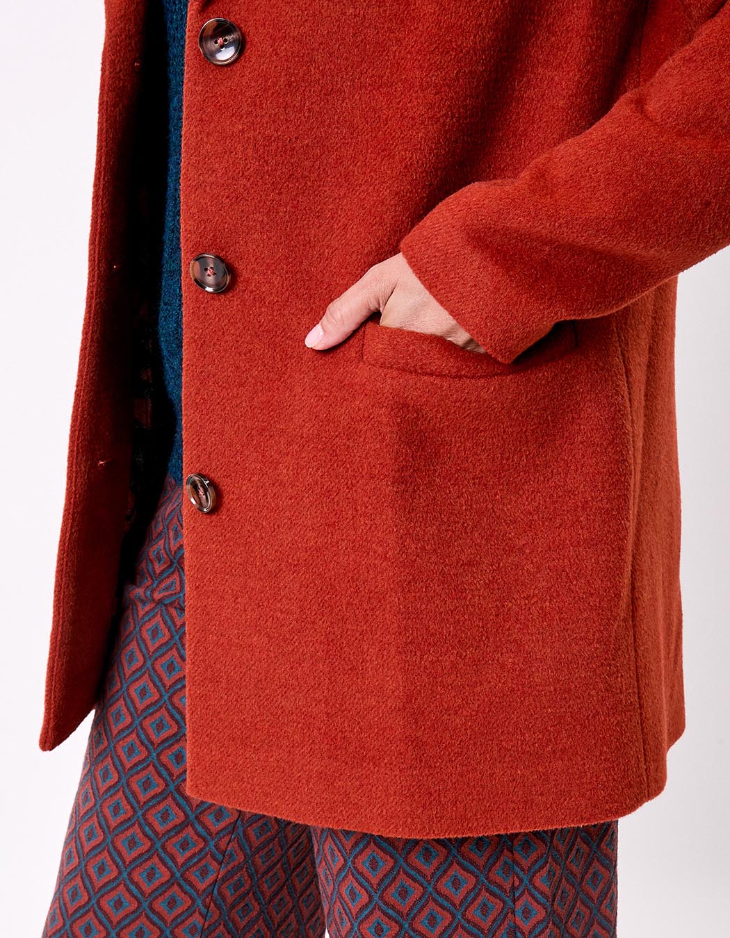 Straight wool-blend coat femme La Fiancée