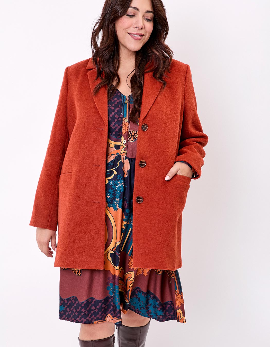 Straight wool-blend coat femme La Fiancée