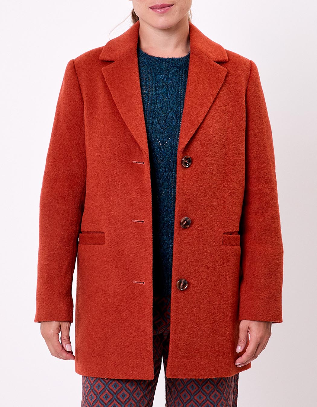 Straight wool-blend coat femme La Fiancée