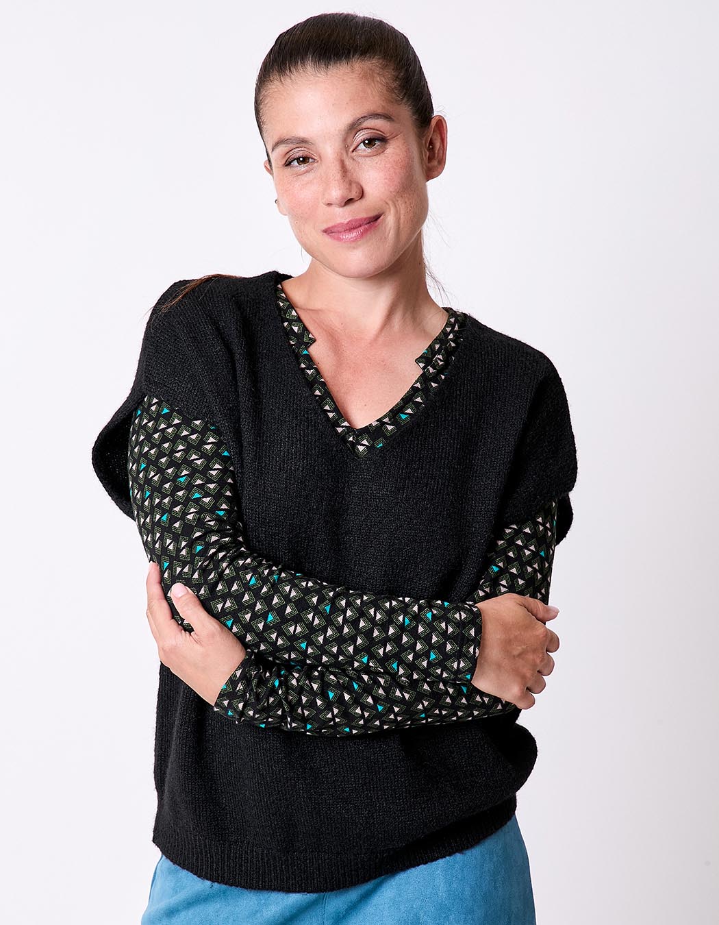 Plain sleeveless knitted sweater femme La Fiancée