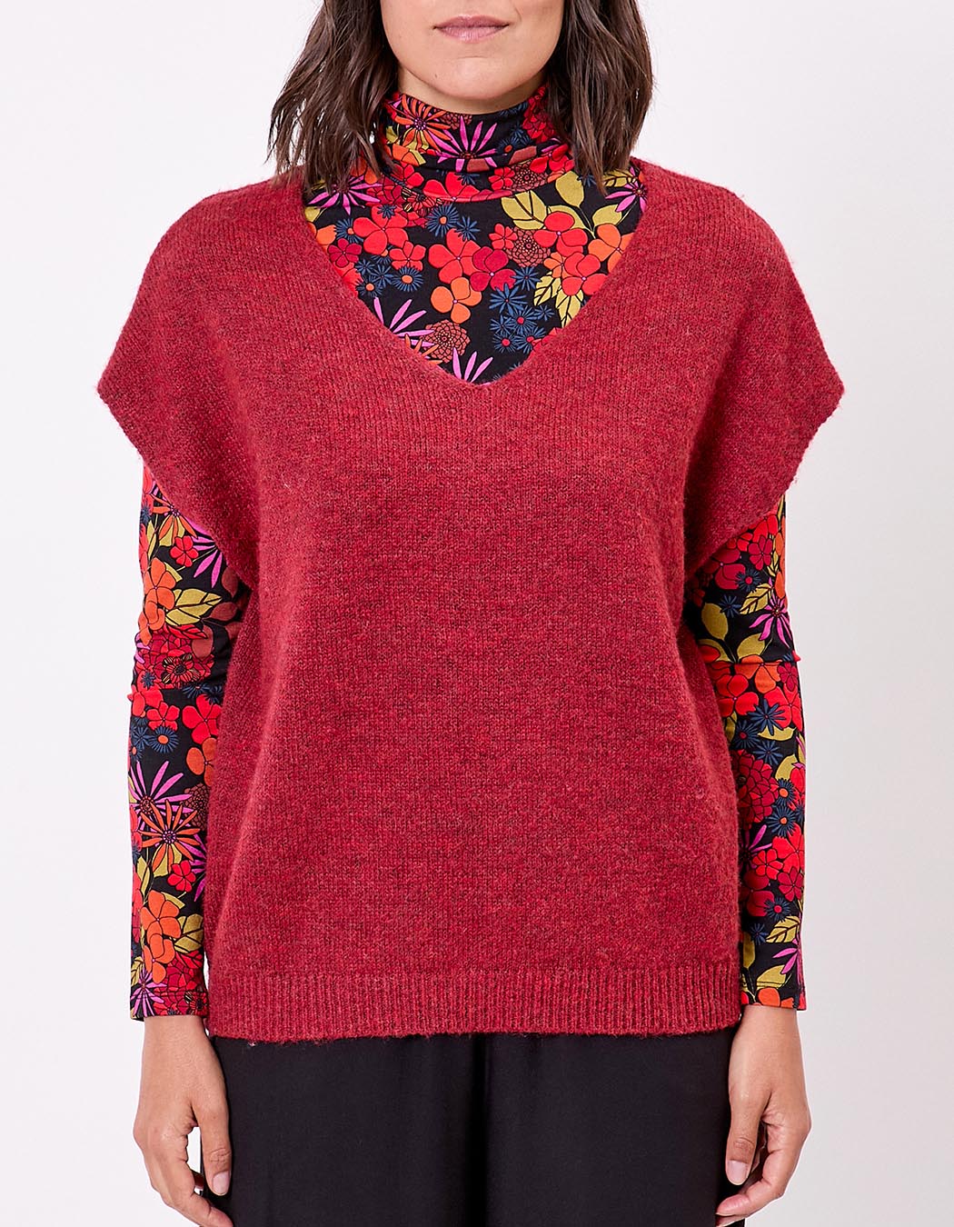 Plain sleeveless knitted sweater femme La Fiancée