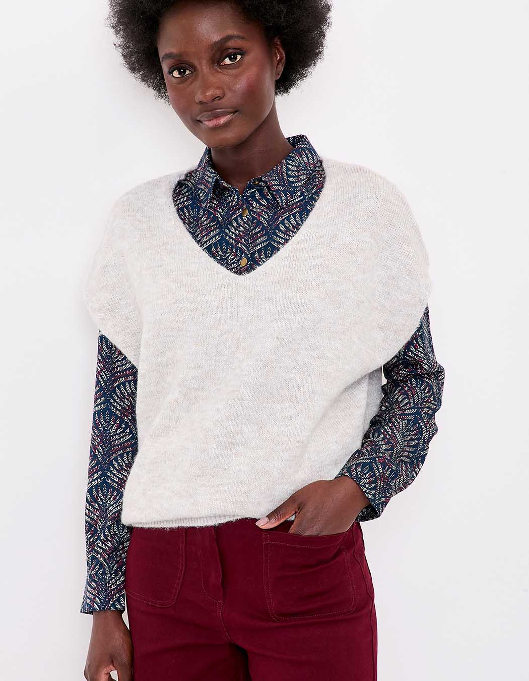 Plain sleeveless knitted sweater femme La Fiancée
