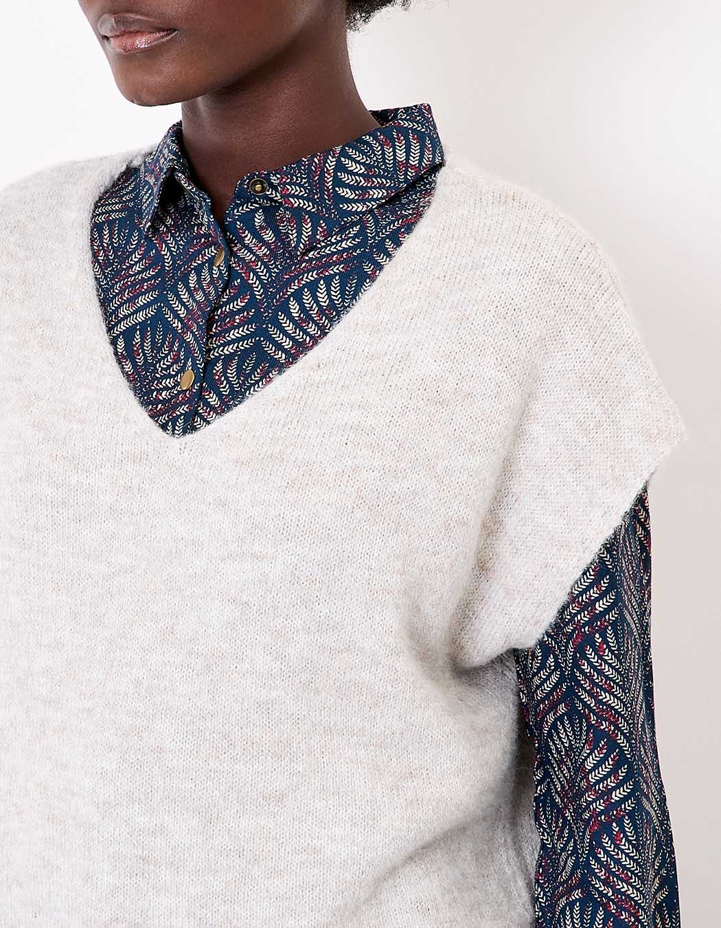 Plain sleeveless knitted sweater femme La Fiancée