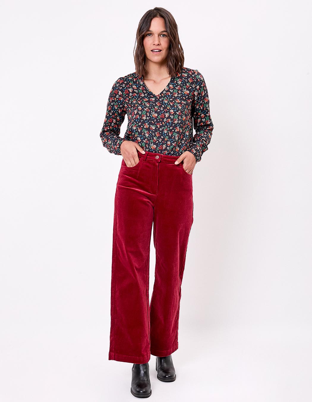 Wide-leg corduroy trousers femme La Fiancée