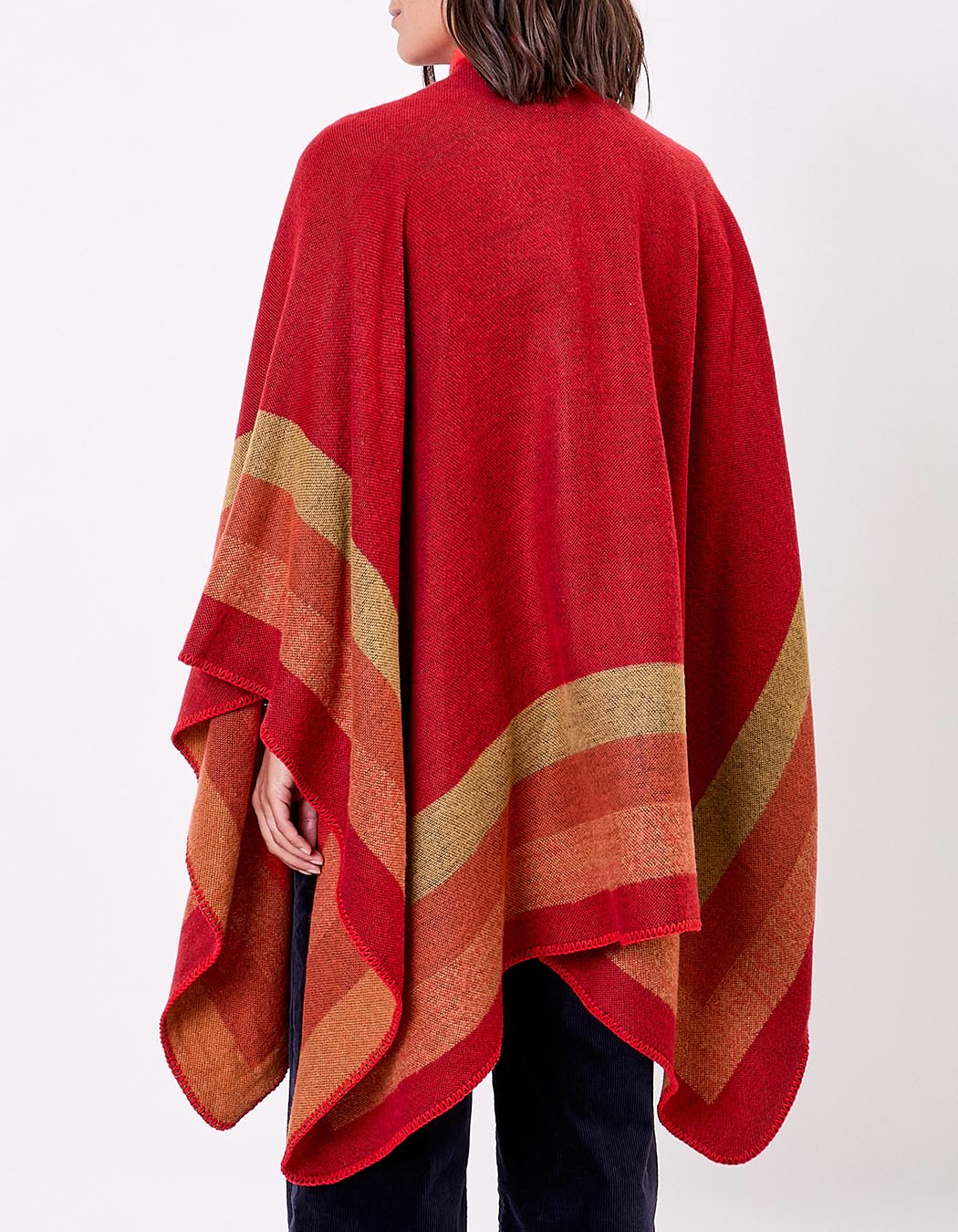 Reversible printed poncho femme La Fiancée