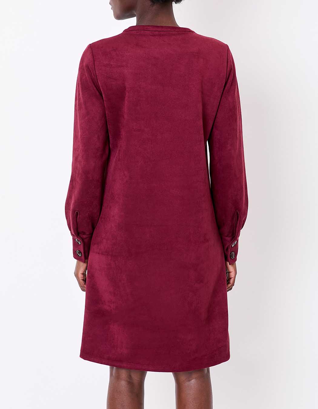 Straight suede-effect dress femme La Fiancée